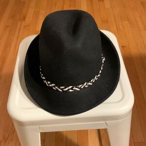 Sakkas Clint Braided Band Wool Trilby‎ Fedora - Black